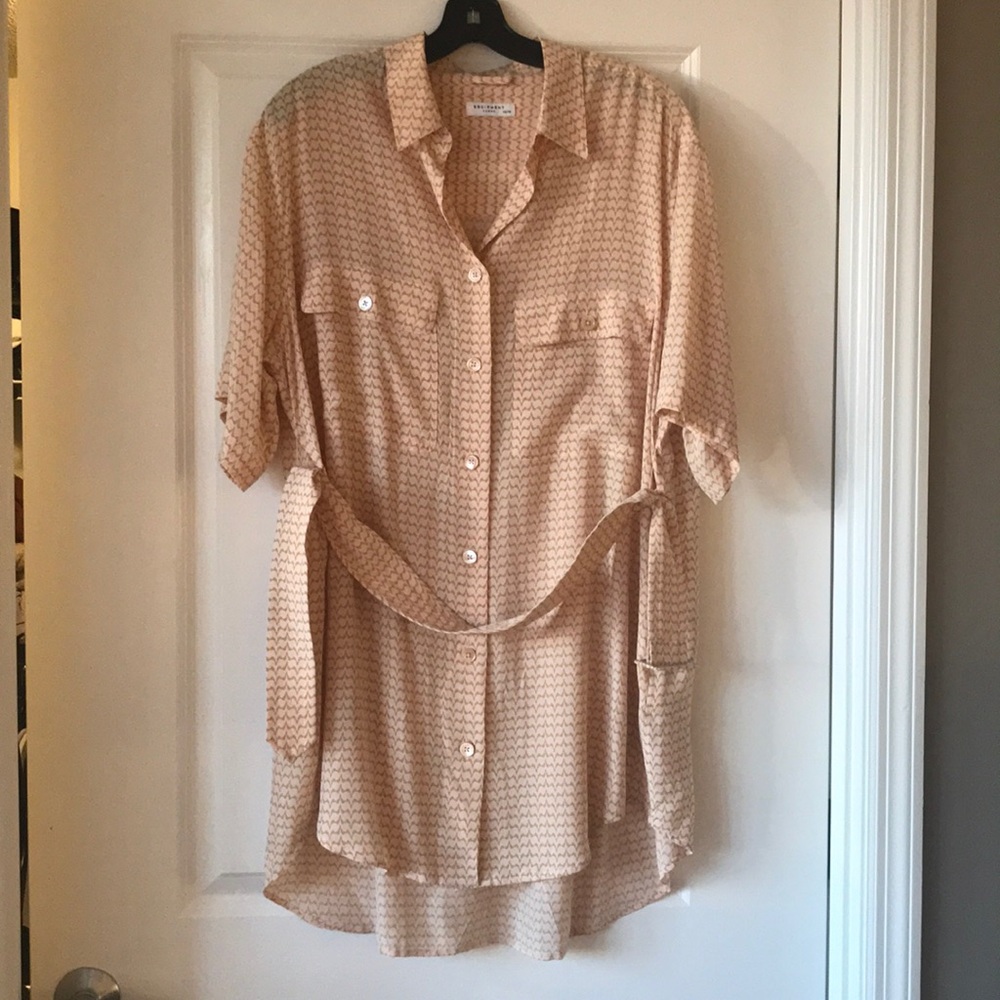 Equipment silk shirt dress with belt